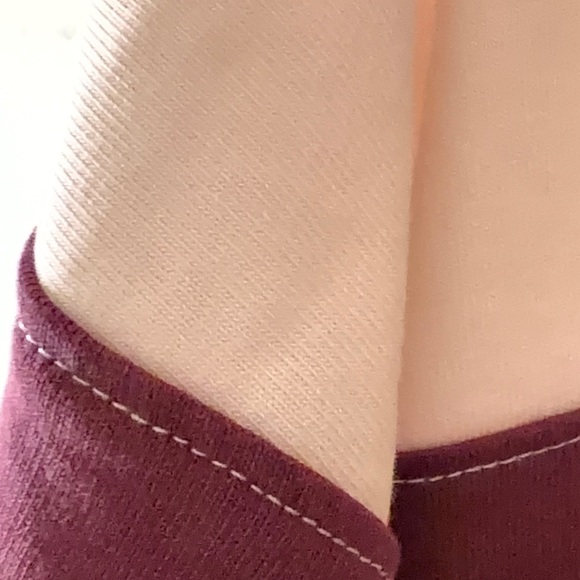 Kirious Long Sleeve Rugby Polo in Cream and Burgundy - Picture 3 of 3